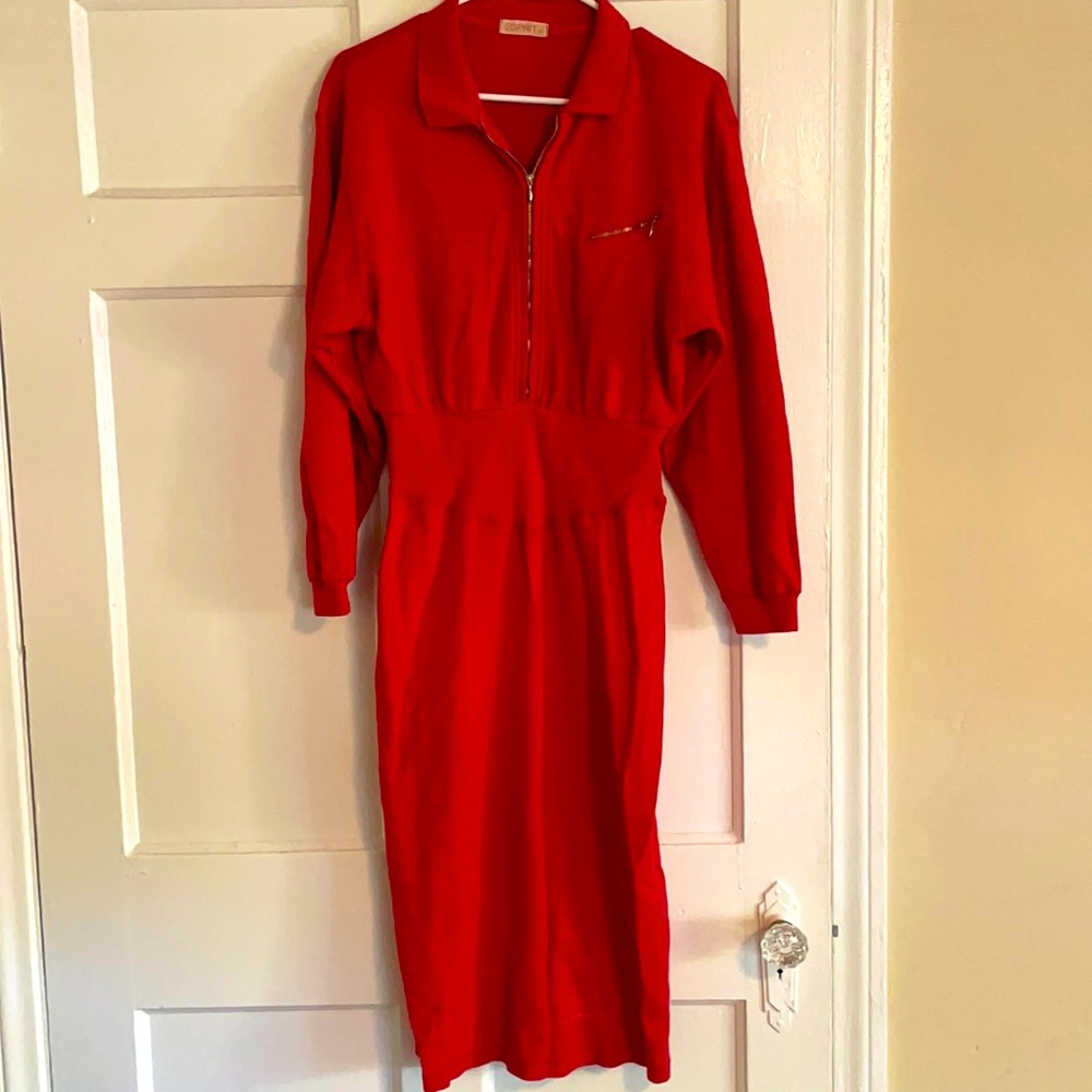 Espirit 80’s French Vintage Red Dress